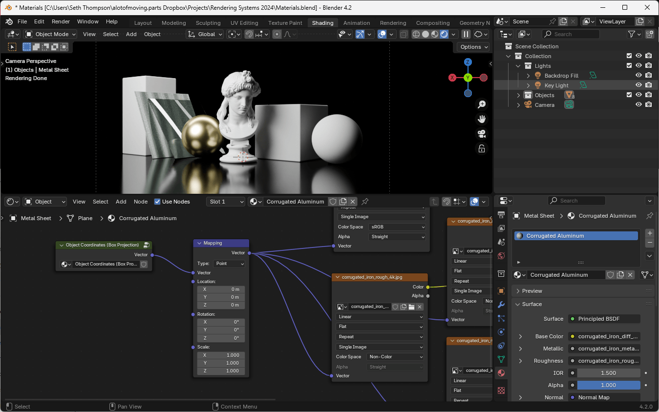 Corrugated Metal Box Projection