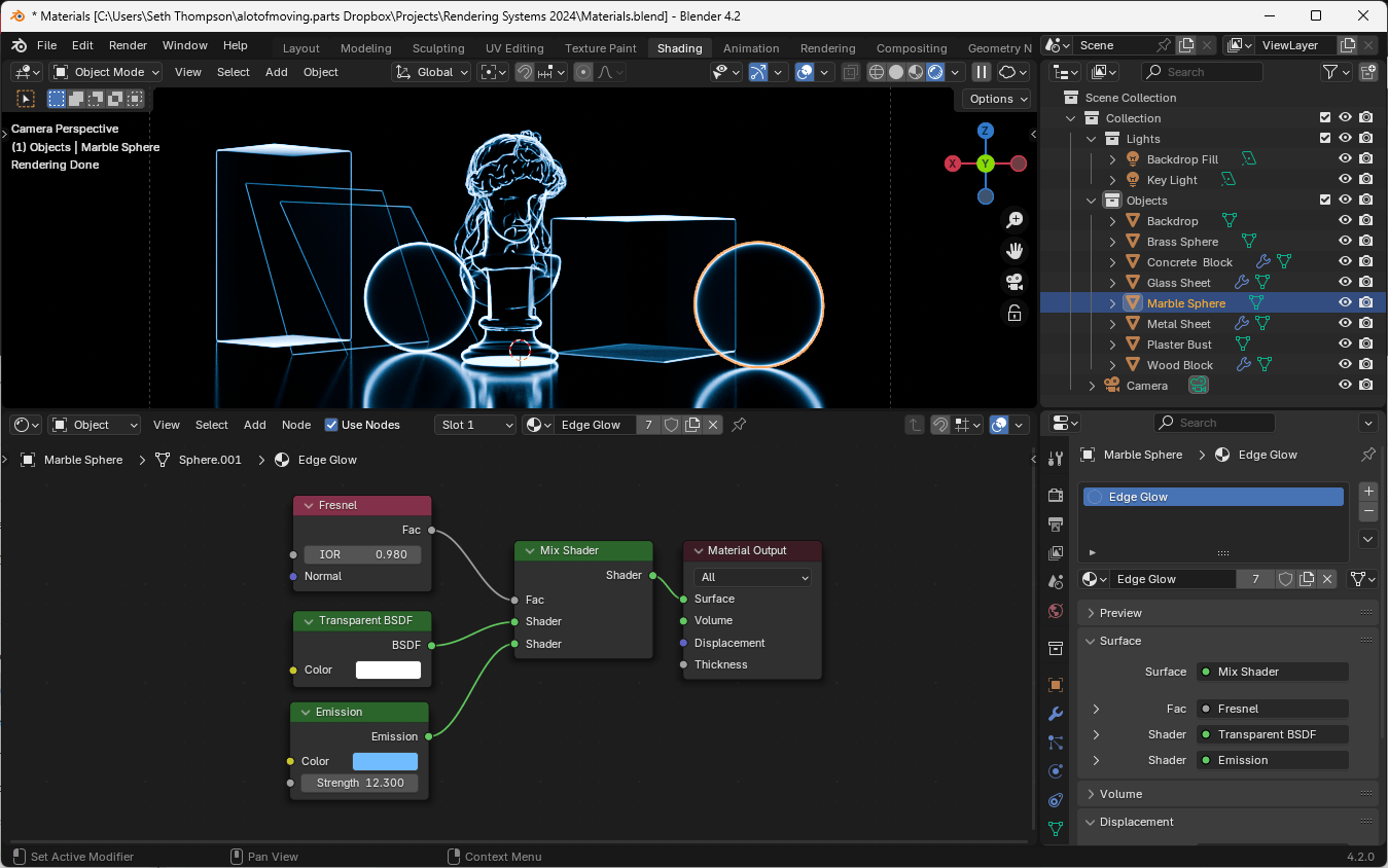 Edge Glow material