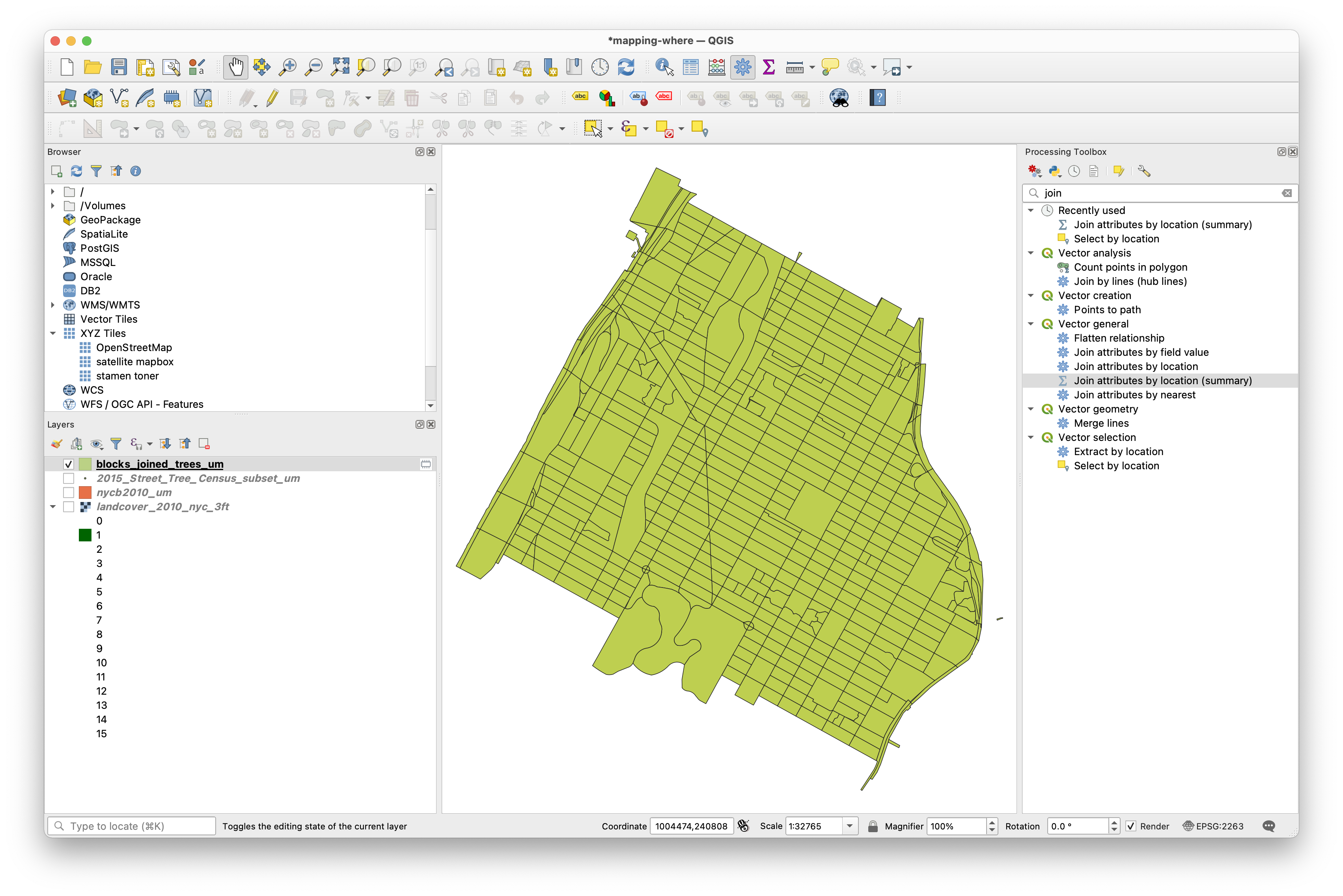 spatial join results