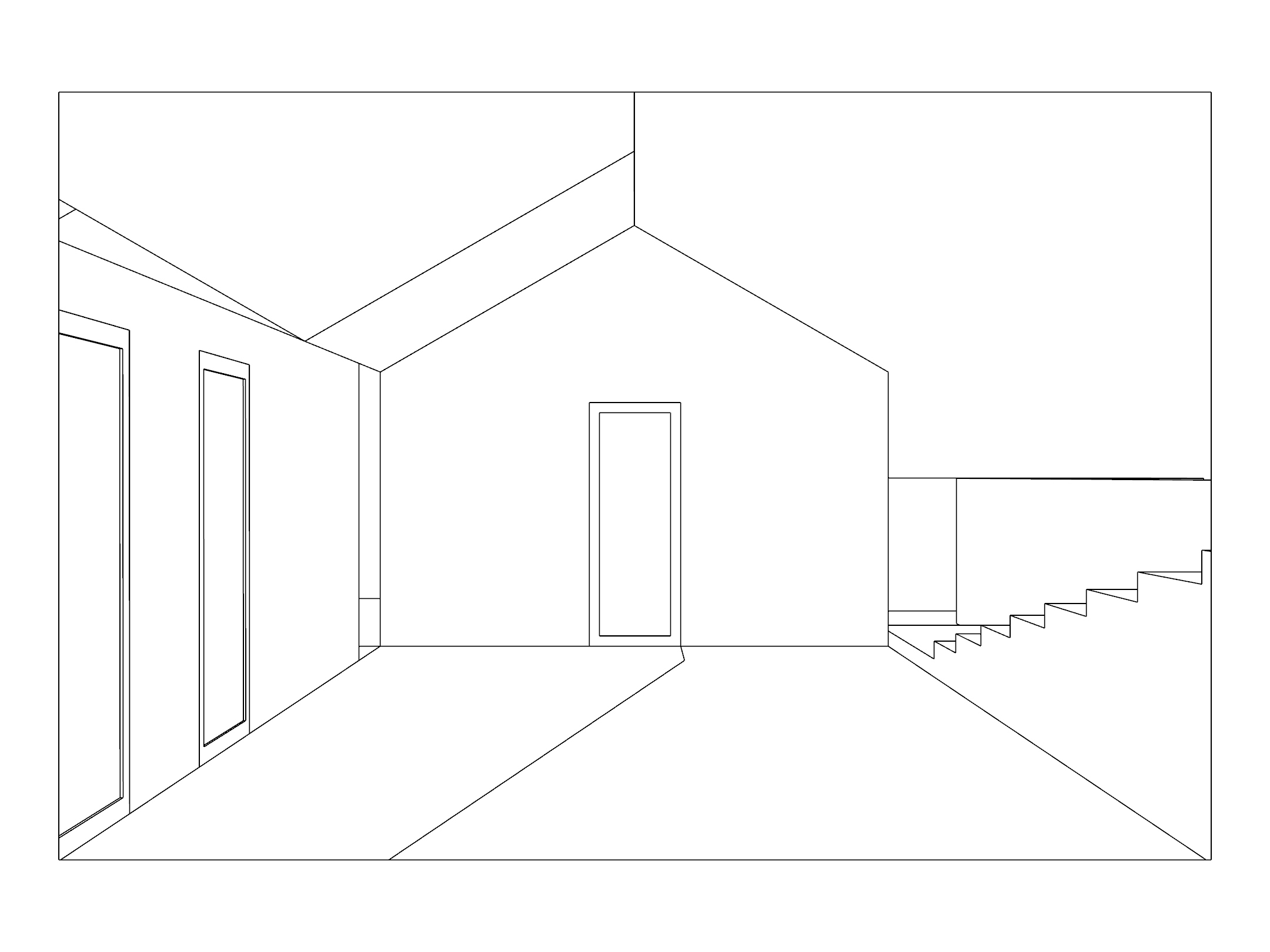 one-point perspective drawing