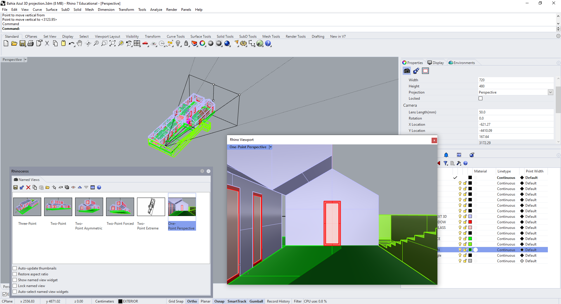 one-point perspective setup