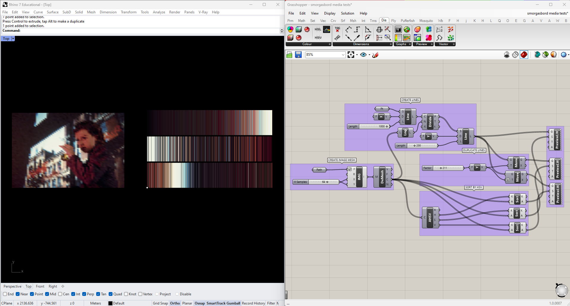 colors sorted by HSV values