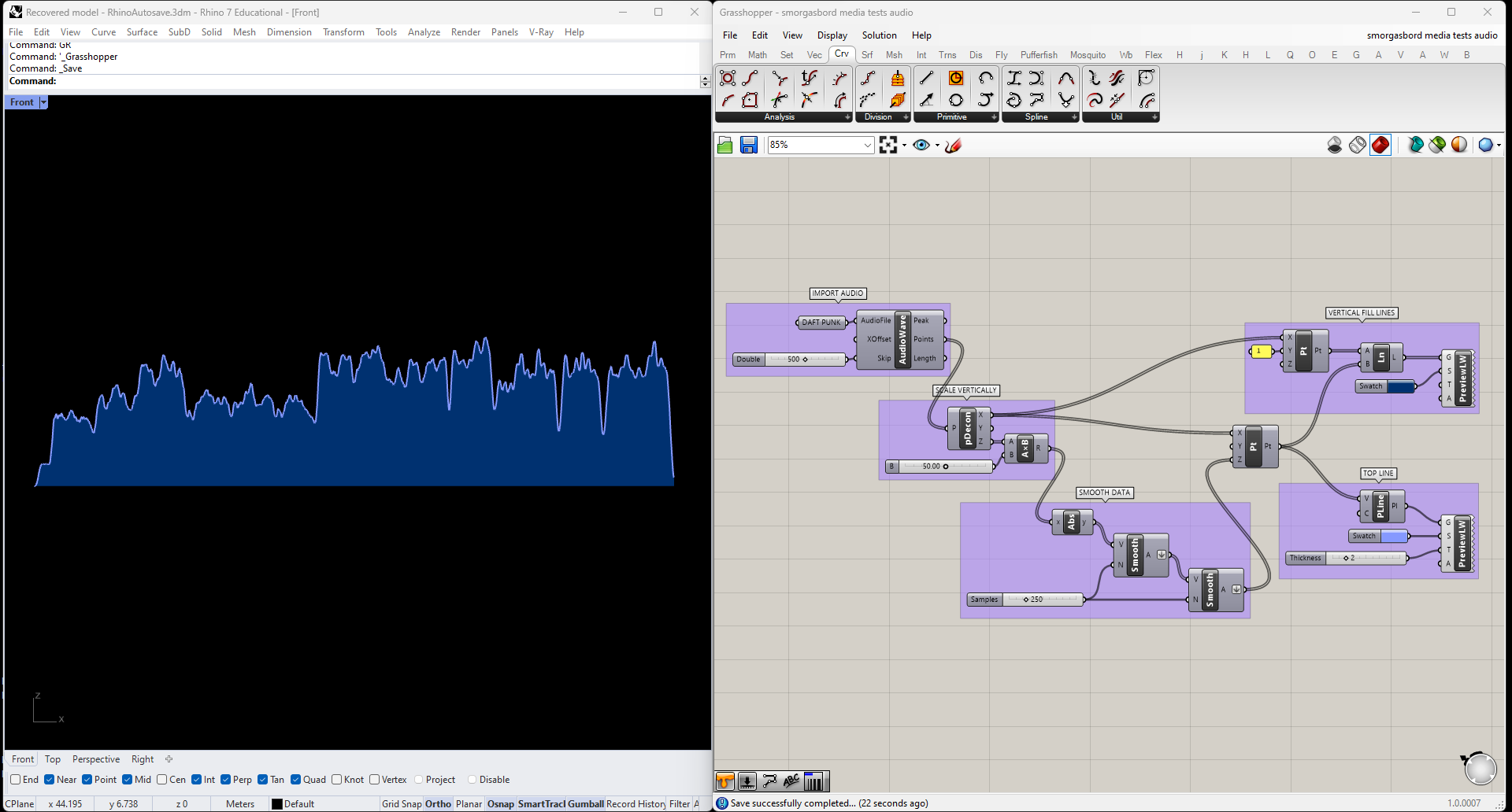 smoothed waveform