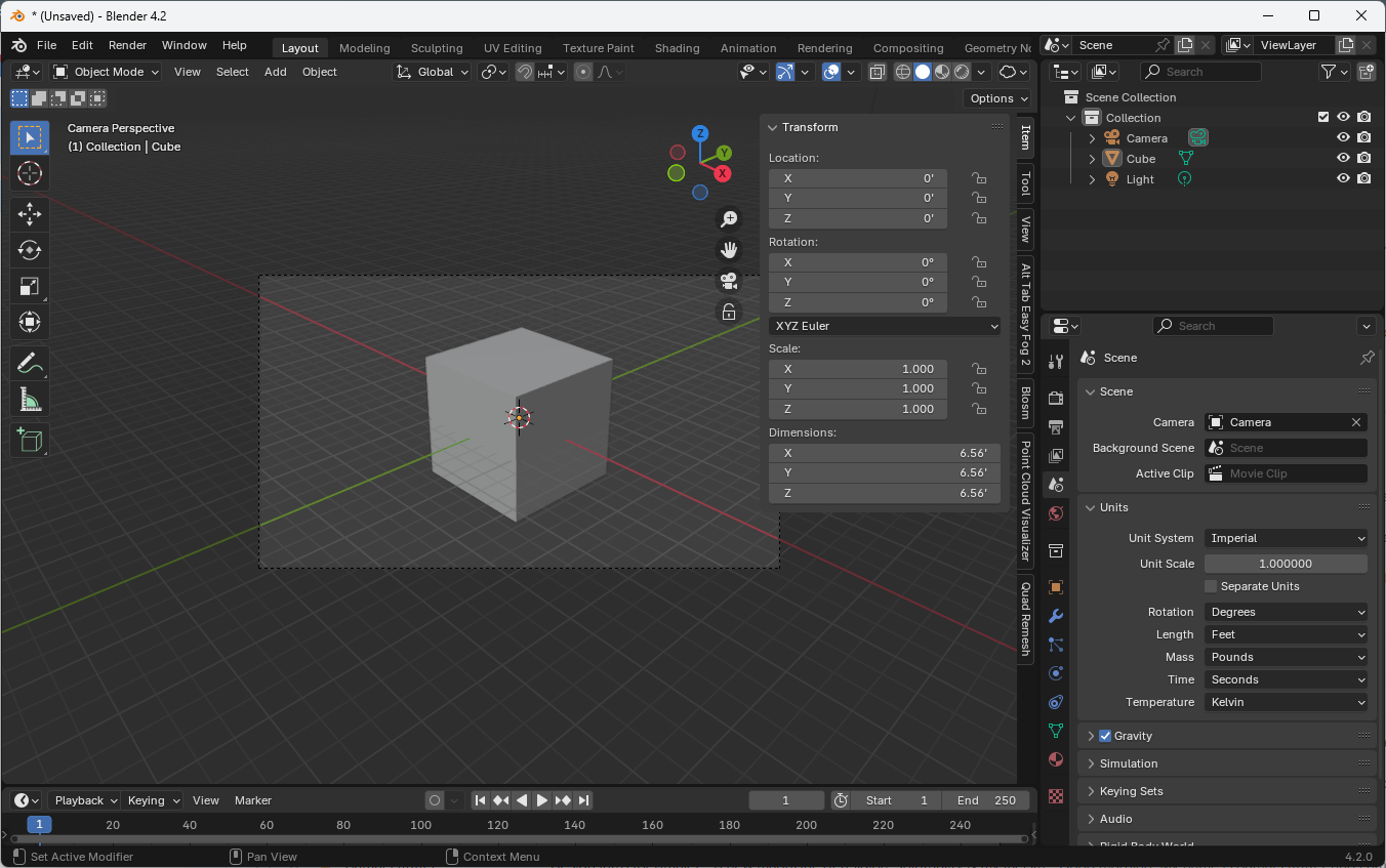 Blender Units