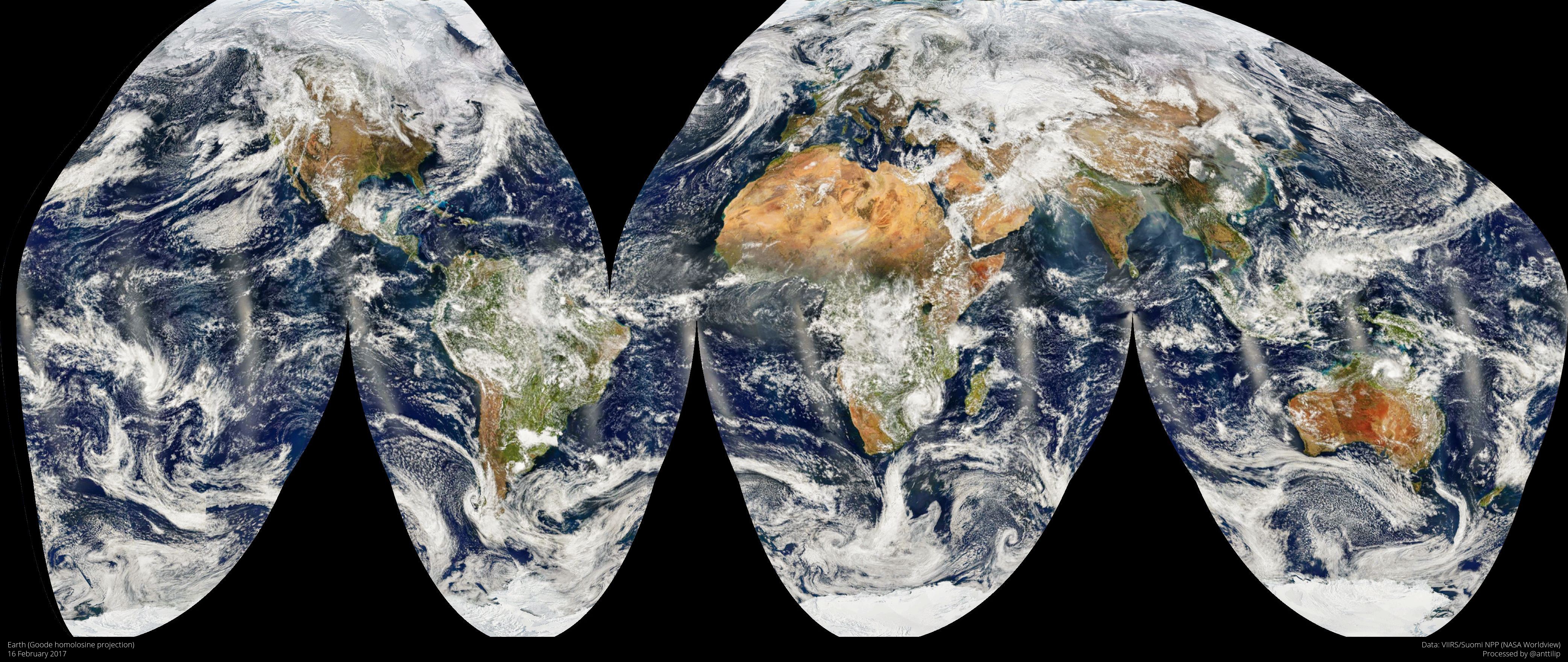 Earth in the Goode homolosine projection