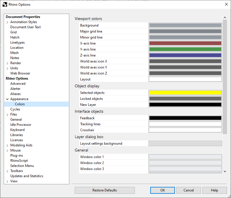 layout color