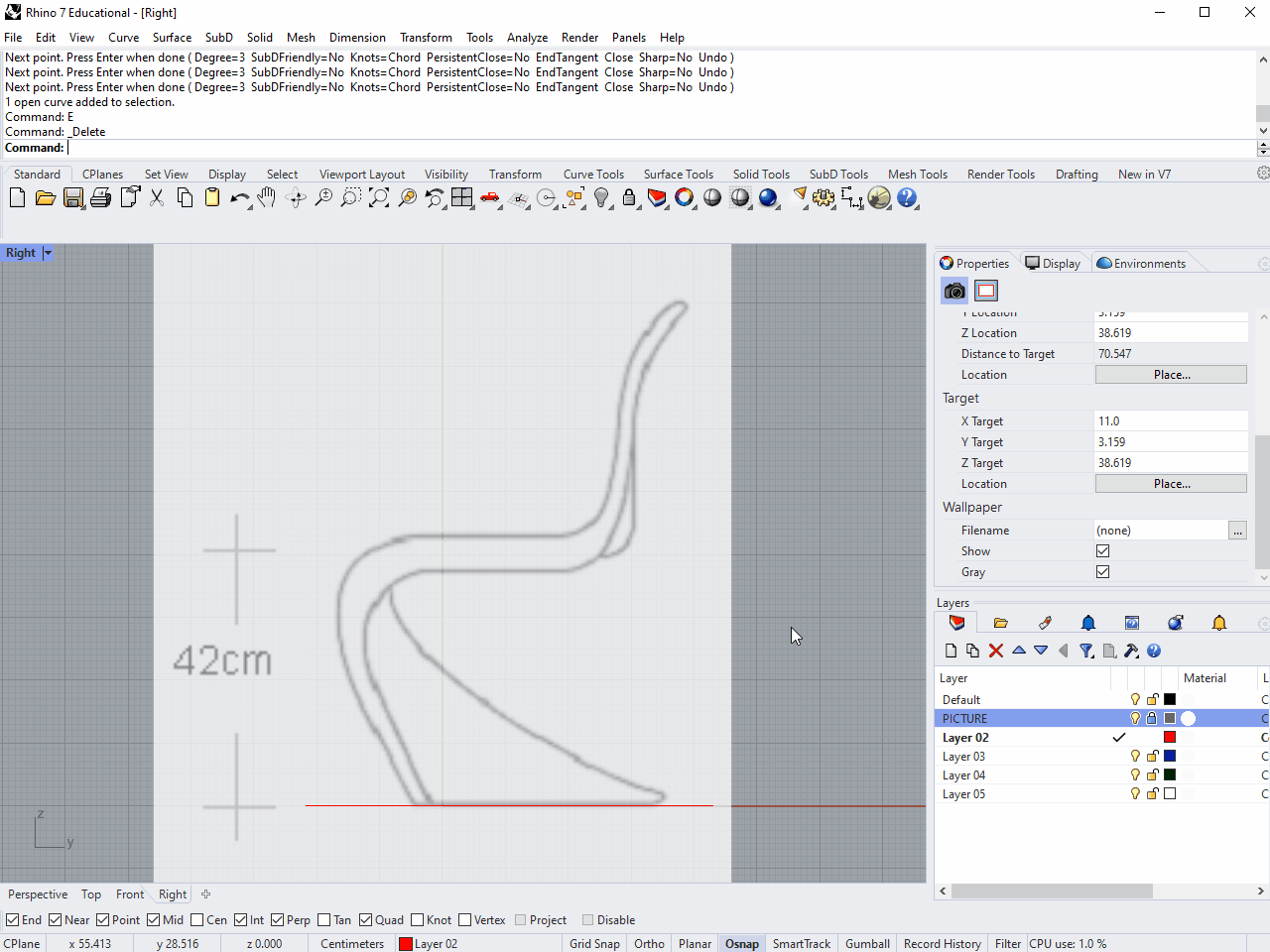 Interpolating first curve