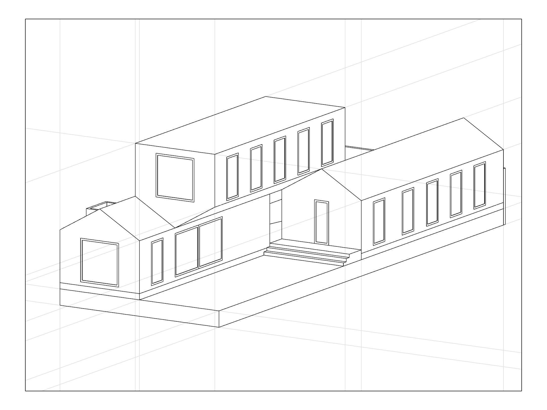 parallel projection extension lines