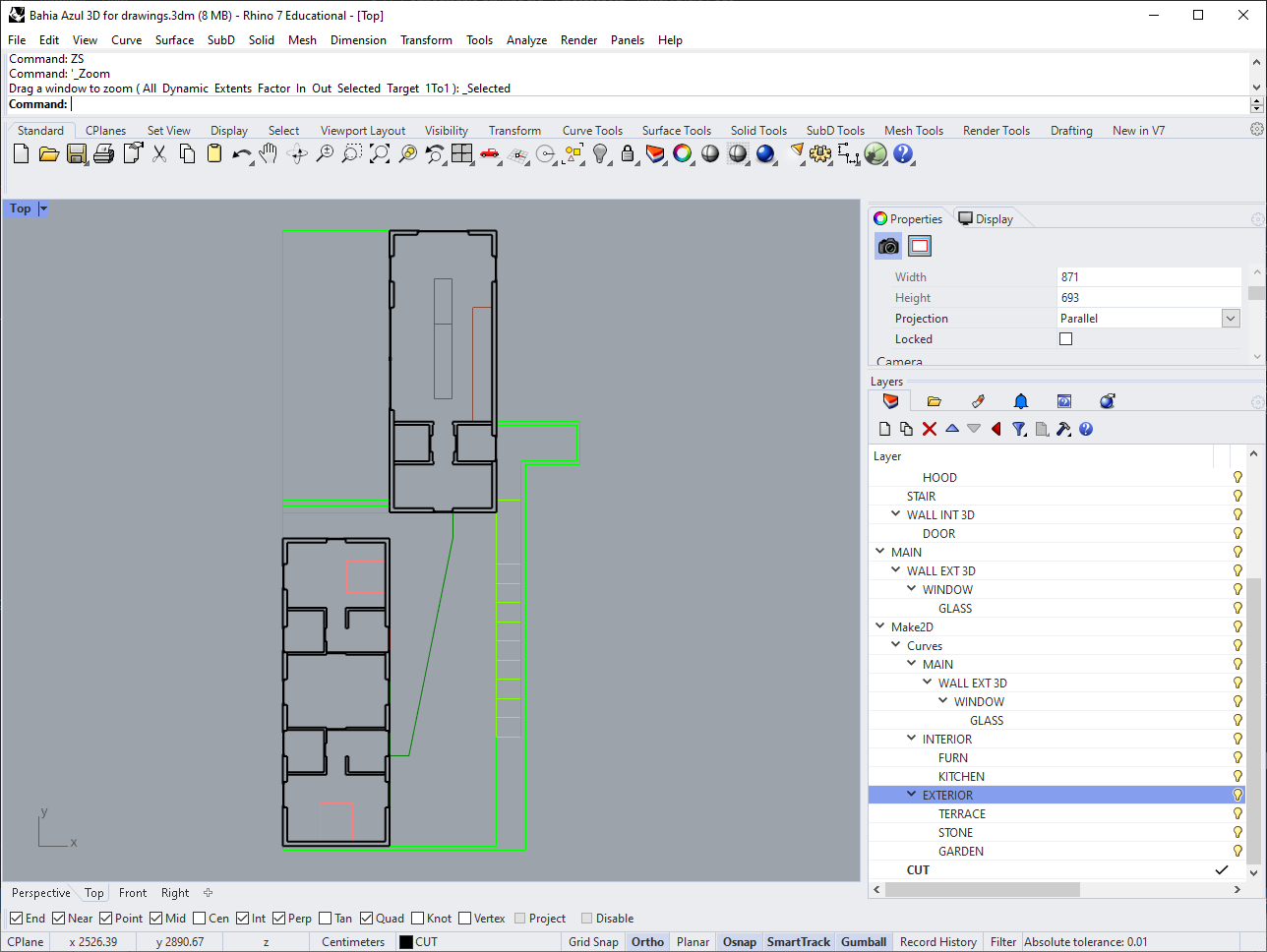 Cleaned-up plan linework