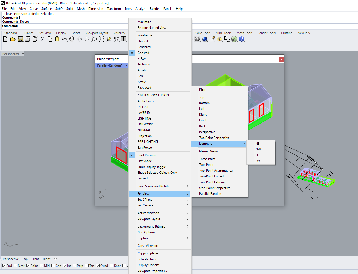 set isometric view