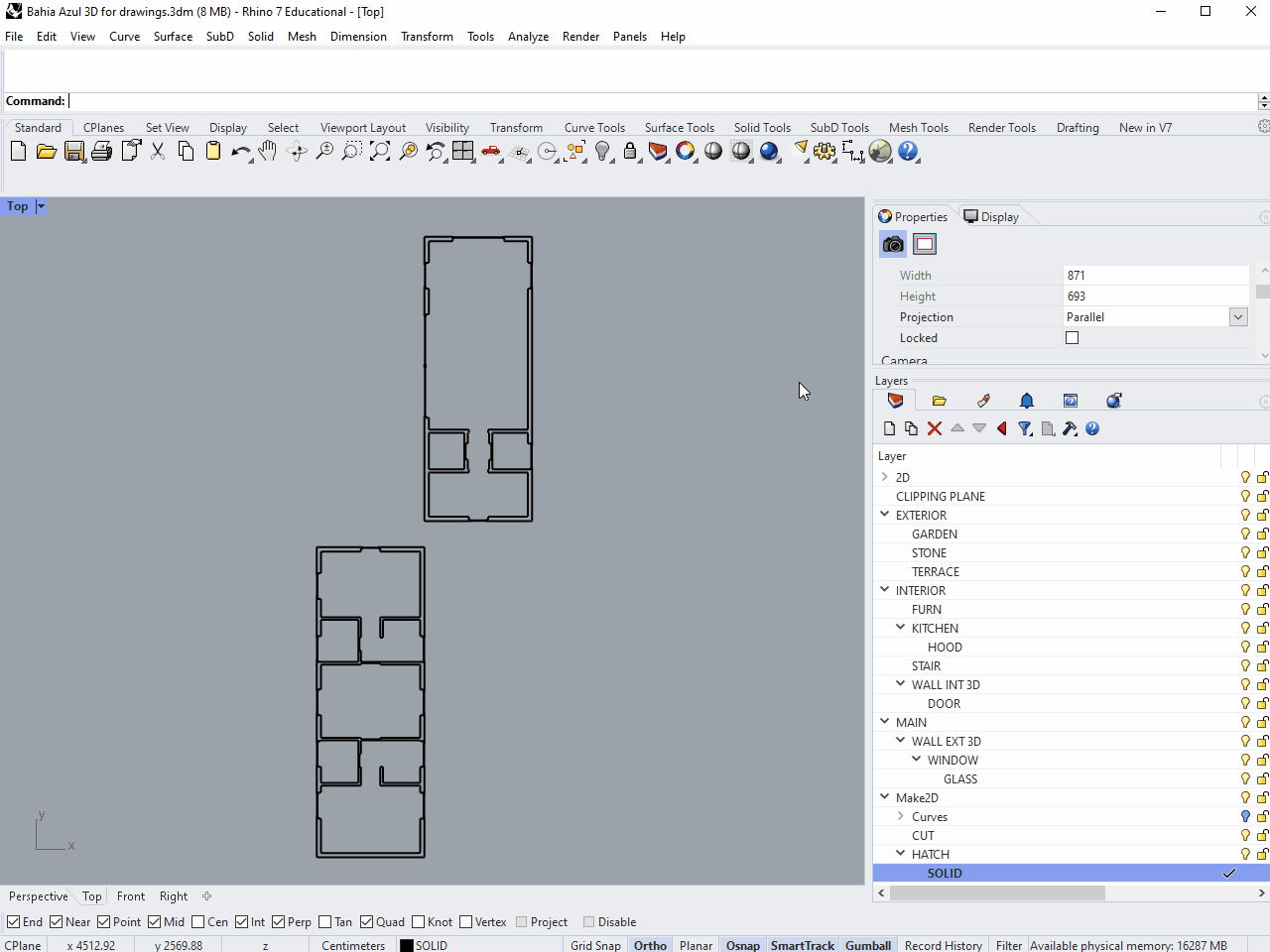 creating the solid hatches